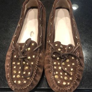 Michael Kors Brown Studded Loafers